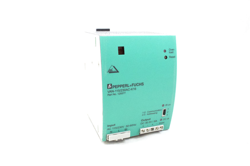 AS-Interface Power Supply; 115/230VAC Input; 30VDC @ 8A Ouput; Data Decoupling AS-Interface Power Supply; 115/230VAC Input; 30VDC @ 8A Ouput; Data Decoupling