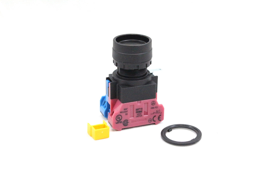 Flush Pushbutton 22mm Maintained Plastic Round Black 1NO-1NC Contact Finger Safe Screw Terminal Flush Pushbutton 22mm Maintained Plastic Round Black 1NO-1NC Contact Finger Safe Screw Terminal
