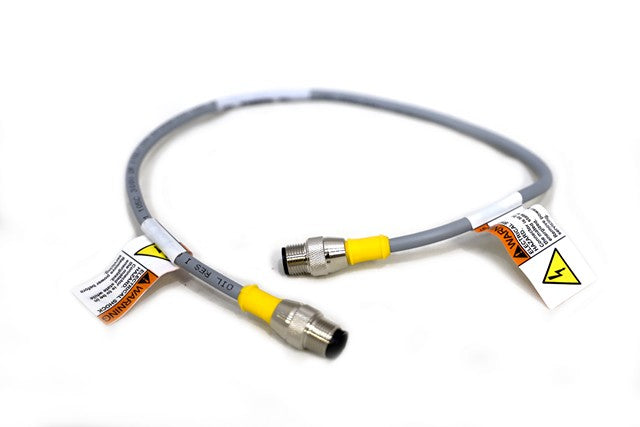 M12, Straight Male to Straight Male, 0.5m length, Gray M12, Straight Male to Straight Male, 0.5m length, Gray