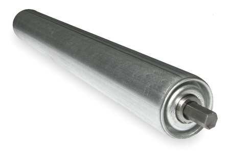 23.50 23.50" BF GRAVITY ROLLER, 1.9" OD, 16GA, GALVANIZED, 7/16" HEX, COMMERCIAL BEARINGS, NO GROOVES