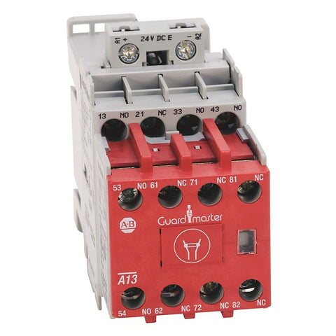 RELAY, MCS-EF SAFETY CONTROL RELAY, 3 N.O / 1 N.C. BASE, 3 N.O / 1 N.C. AUX 24VDC (SAFETY RELAY)