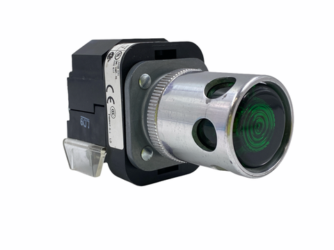 OPERATOR, PUSHBUTTON, 30.5MM, MOMENTARY, GREEN, ILLUMINATED, GUARDED, 120V INCAND. BULB