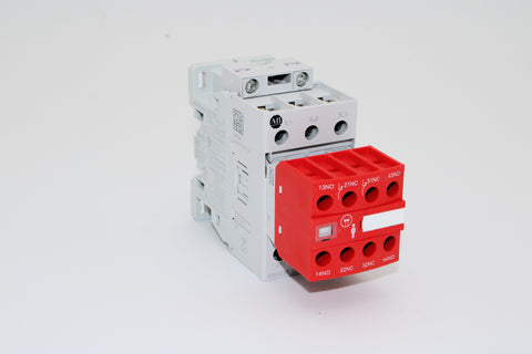 100S-E MCS-E Safety Contactor, 38A, AC3 duty, 20-60V DC Electronic Coil, 0 N.O.  0 N.C. Standard & 2 N.O. 2 N.C. LP Aux Contacts