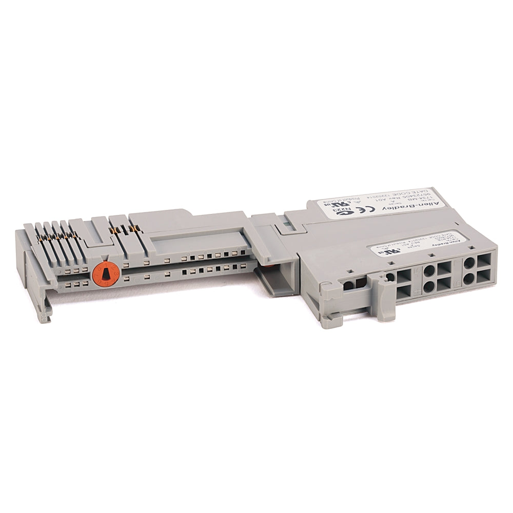 PLC. I/O, POINT I/O, MOUNTING BASE, 2-PIECE, W/RTB, 8 TERMINALS, SCREW-CLAMP (CUSTOMER SPEC)