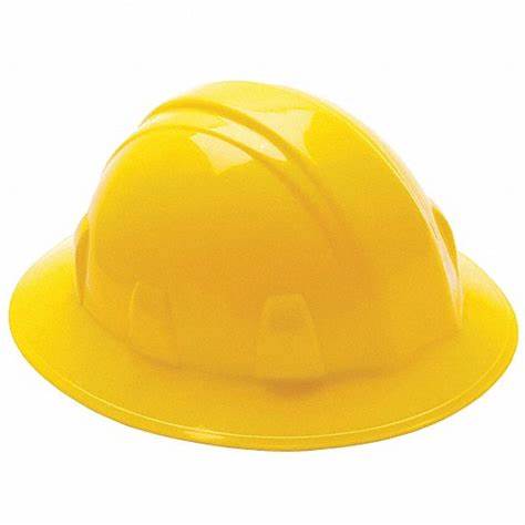 Full Brim Hard Hat, Type 1, Class E, Ratchet (4-Point), Yellow