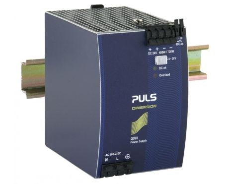 100-240VAC Single Phase input; 24VDC @ 20A High efficiency power supply