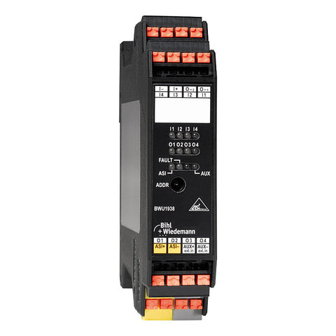 PLC, I/O, IP20, ASI, STANDARD, 4I/4O, INPUT FROM AUX, OUTPUT FROM AUX