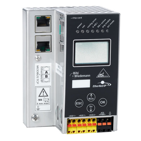 PLC, ETHERNET/ IP TO AS-INTERFACE, AS-I 3.0, DUAL CHANNEL, INTERNAL DECOUPLING