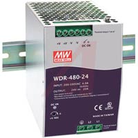 High Efficiency Power Supply; Input 180-550VAC/254-780VDC; Output 24VDC, 20A, 480W