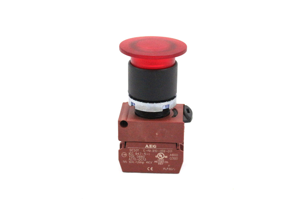 Illuminated Mushroom Head Push Button Operator, Maintained Push-Pull, Red