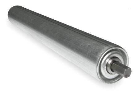 23.50" BF GRAVITY ROLLER, 1.9" OD, 16GA, GALVANIZED, 7/16" HEX, COMMERCIAL BEARINGS, NO GROOVES